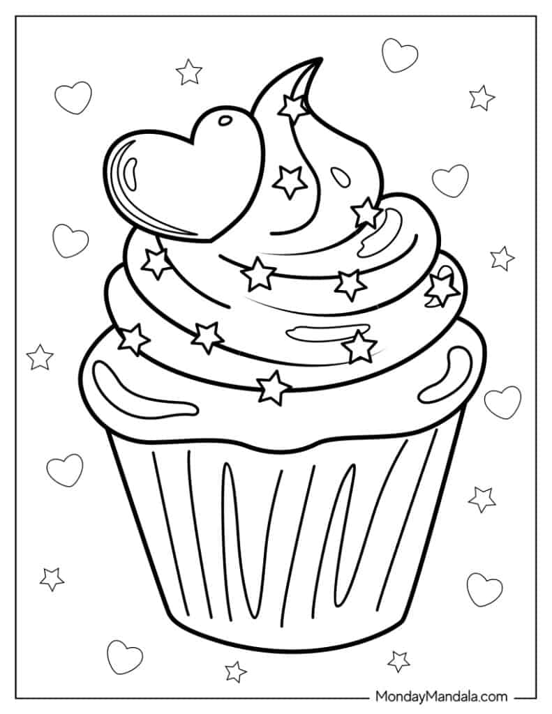 delicious cupcake coloring pages for all ages printable jpg