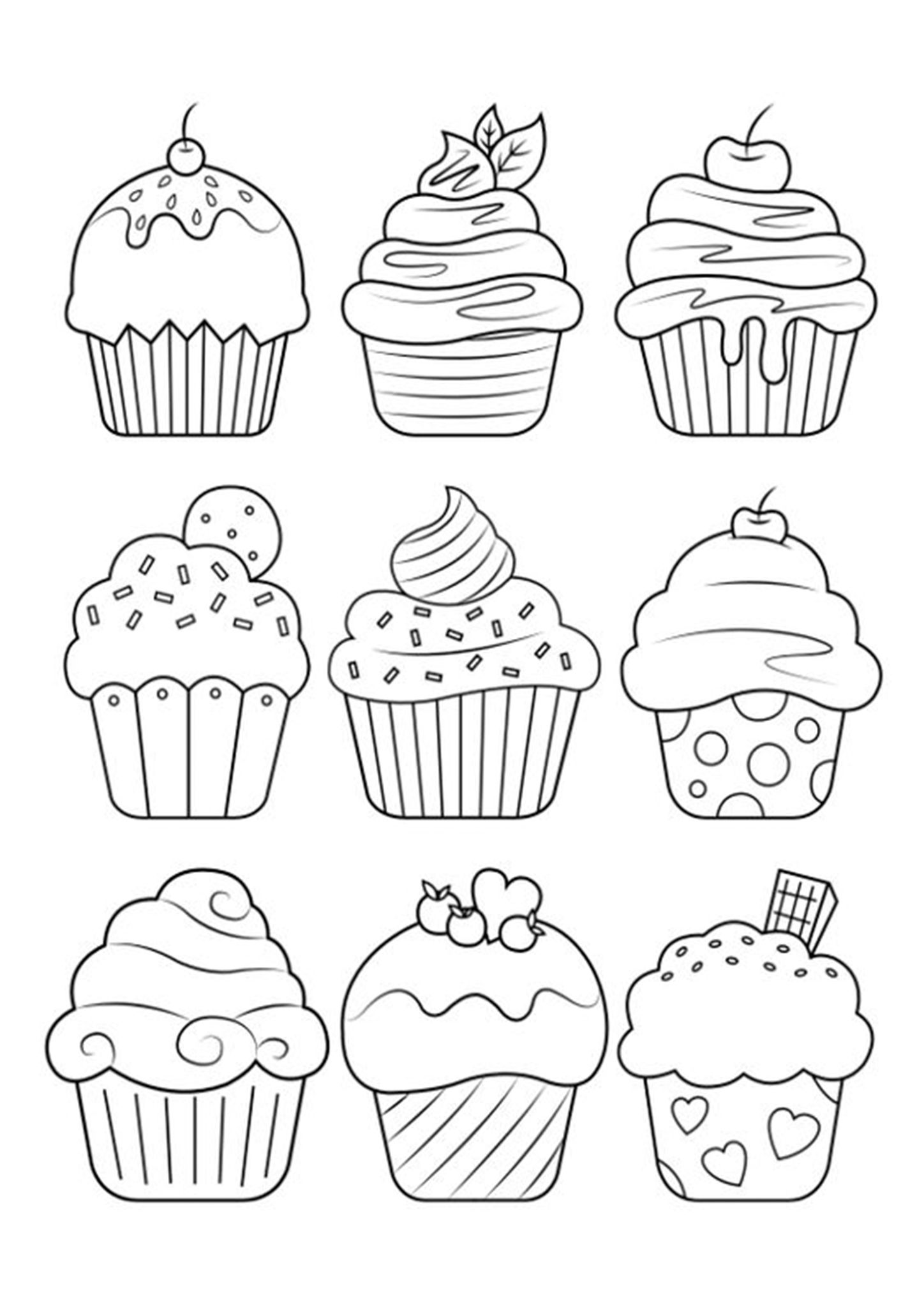 33 Delicious Cupcake Coloring Pages for All Ages Printable 19