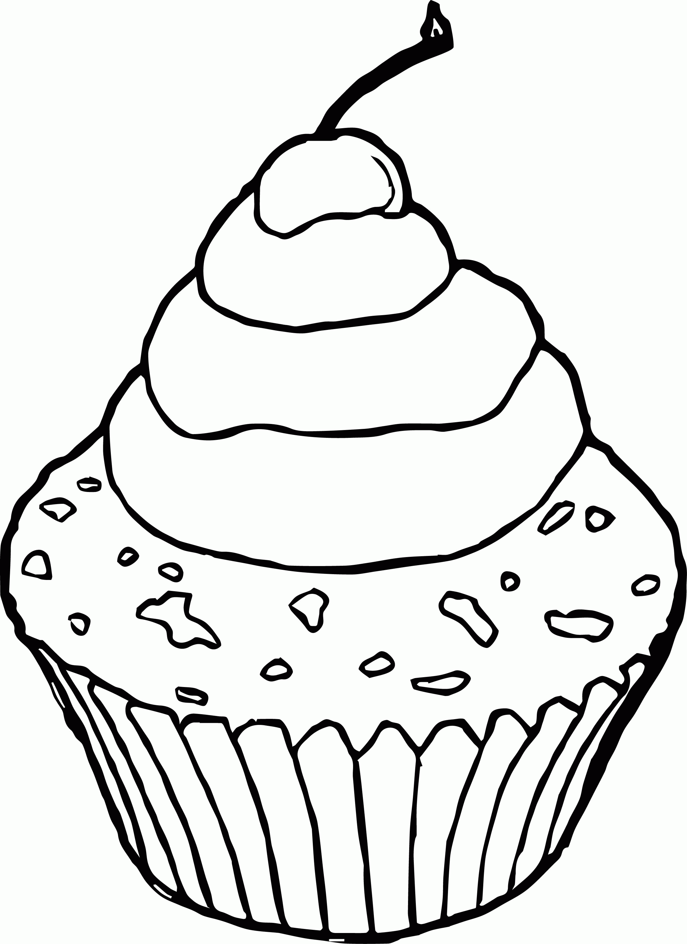 33 Delicious Cupcake Coloring Pages for All Ages Printable 2