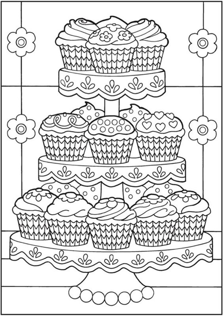 33 Delicious Cupcake Coloring Pages for All Ages Printable 8