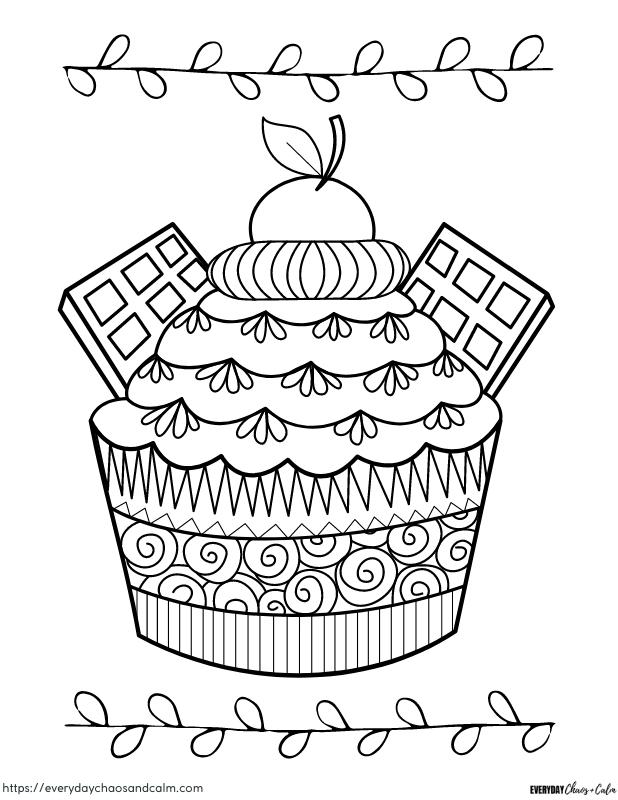 33 Delicious Cupcake Coloring Pages for All Ages Printable 9