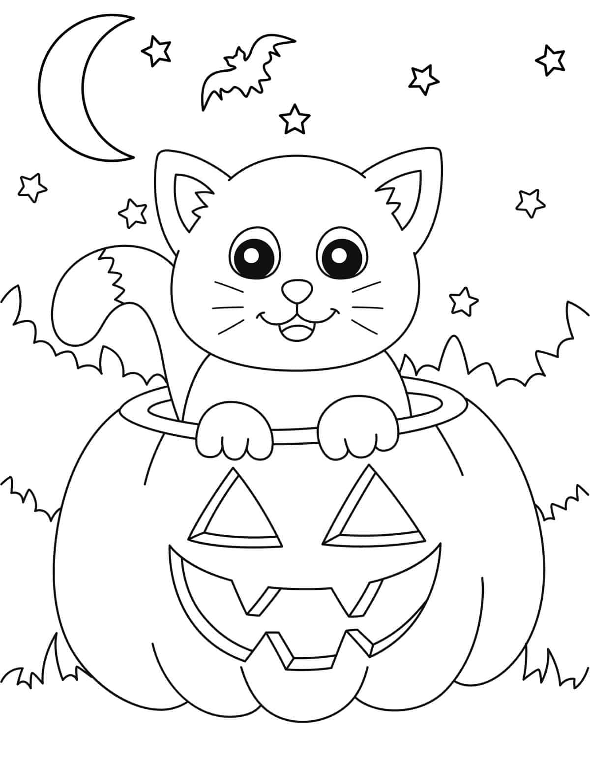 34 Super Cute and Spooky Halloween Coloring Pages for Kids 10