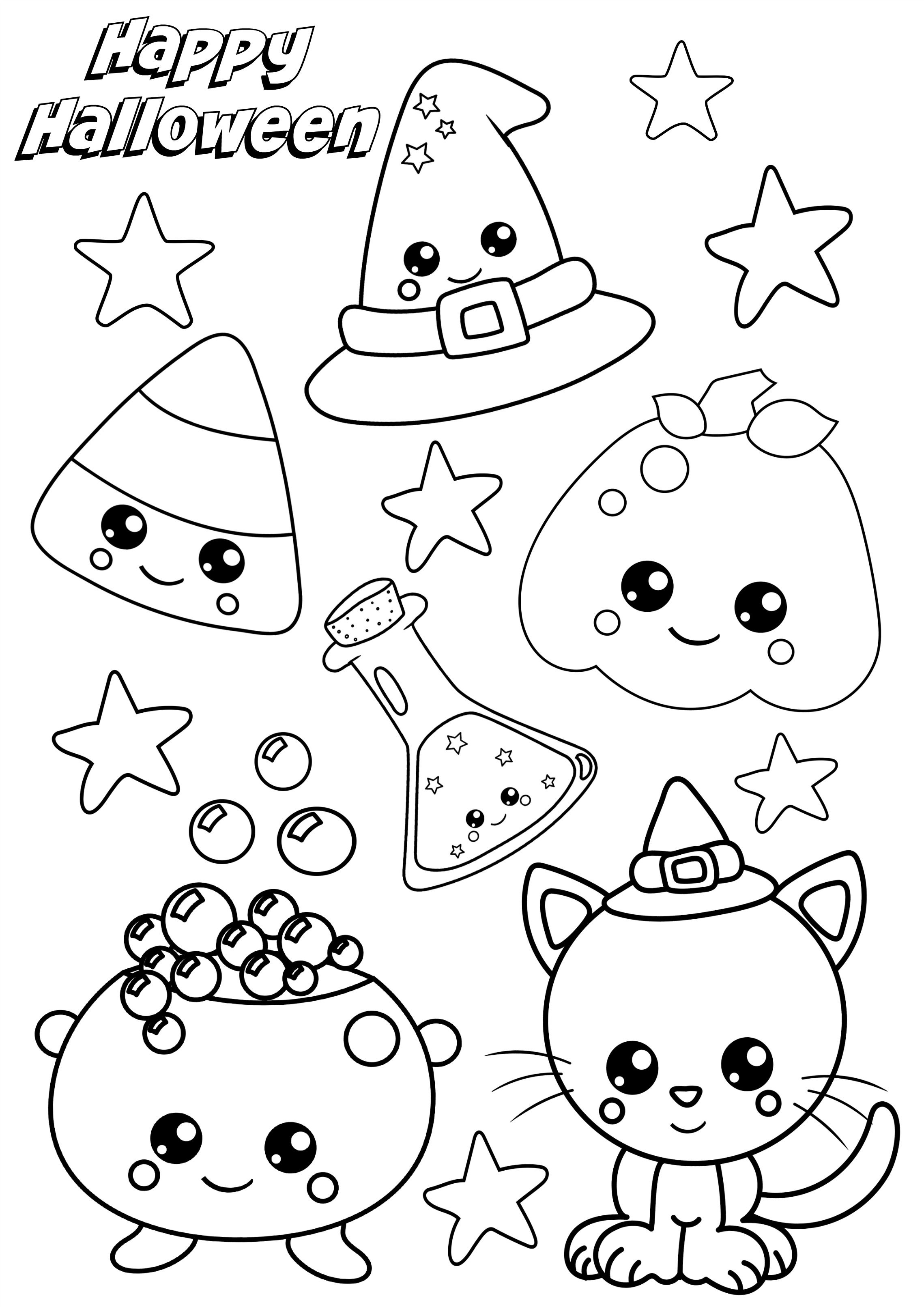 34 Super Cute and Spooky Halloween Coloring Pages for Kids 12