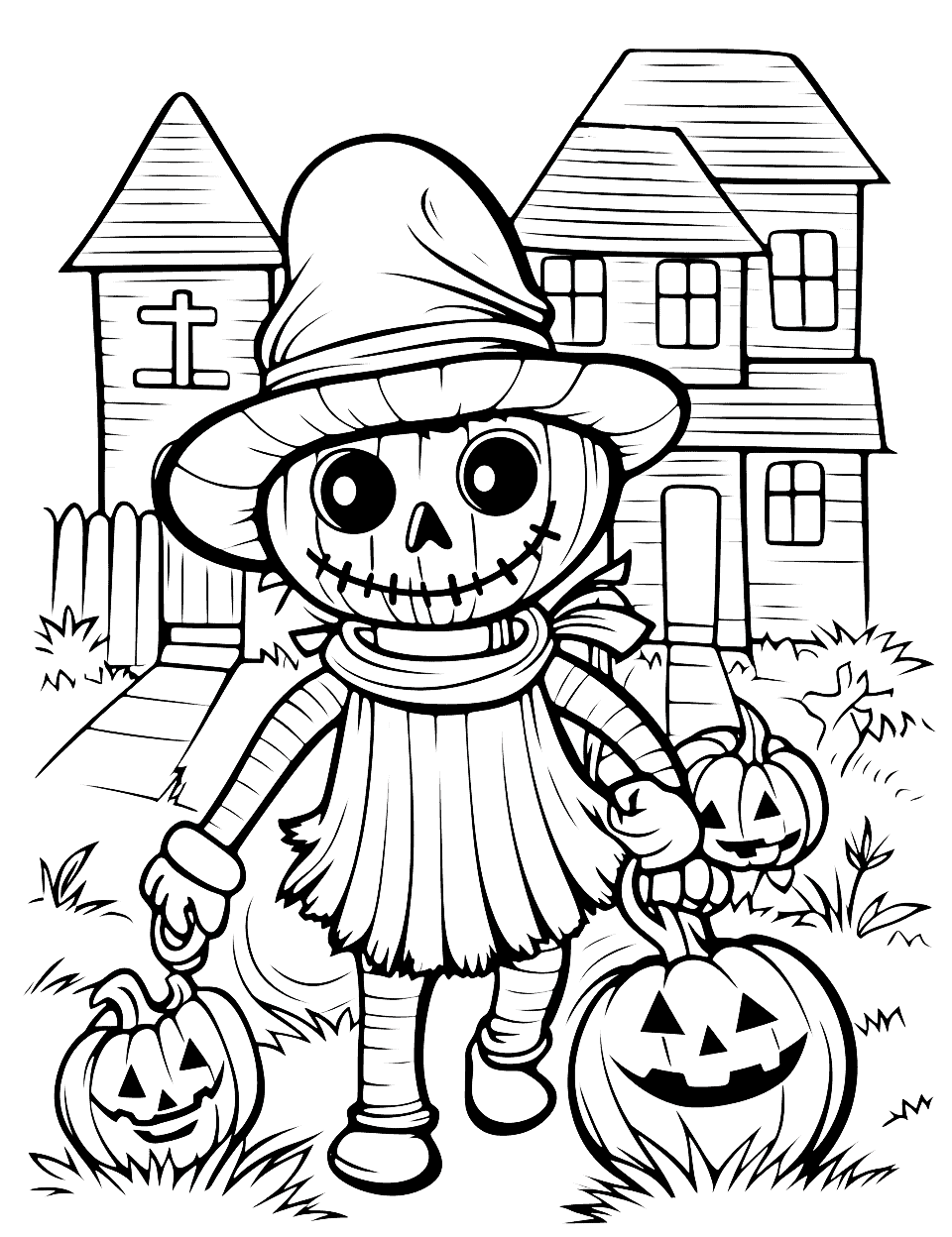 34 Super Cute and Spooky Halloween Coloring Pages for Kids 14