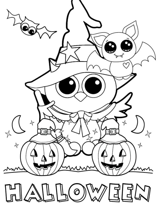 34 Super Cute and Spooky Halloween Coloring Pages for Kids 17