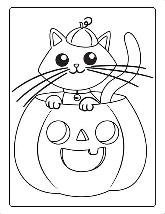 34 Super Cute and Spooky Halloween Coloring Pages for Kids 22