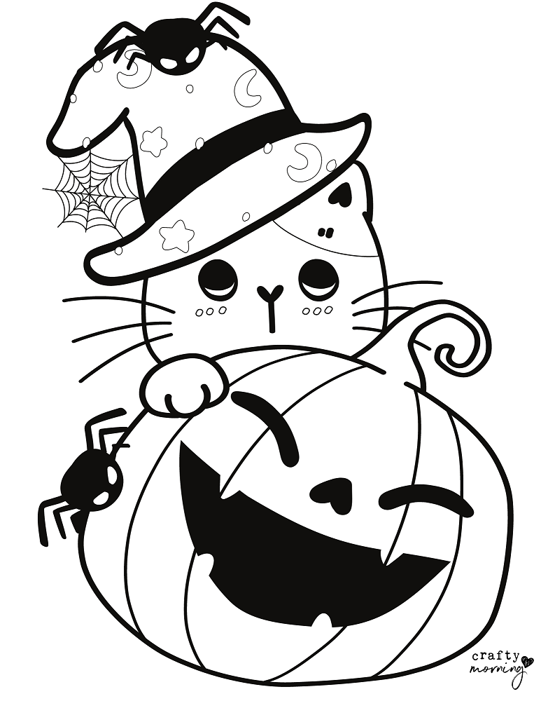 34 Super Cute and Spooky Halloween Coloring Pages for Kids 24