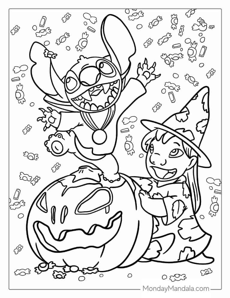 34 Super Cute and Spooky Halloween Coloring Pages for Kids 25