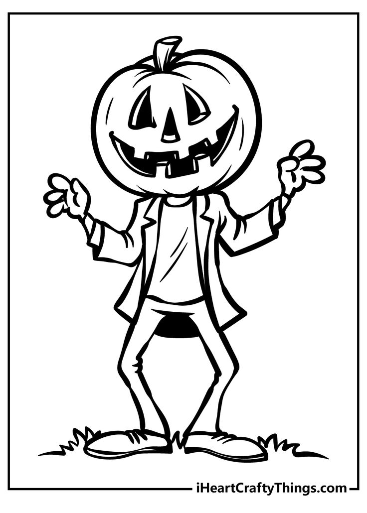 34 Super Cute and Spooky Halloween Coloring Pages for Kids 26