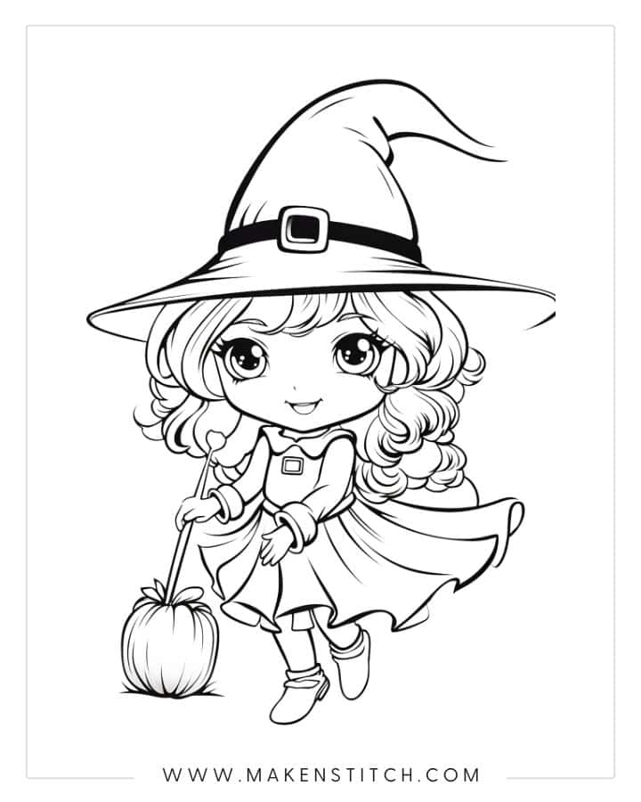 34 Super Cute and Spooky Halloween Coloring Pages for Kids 32