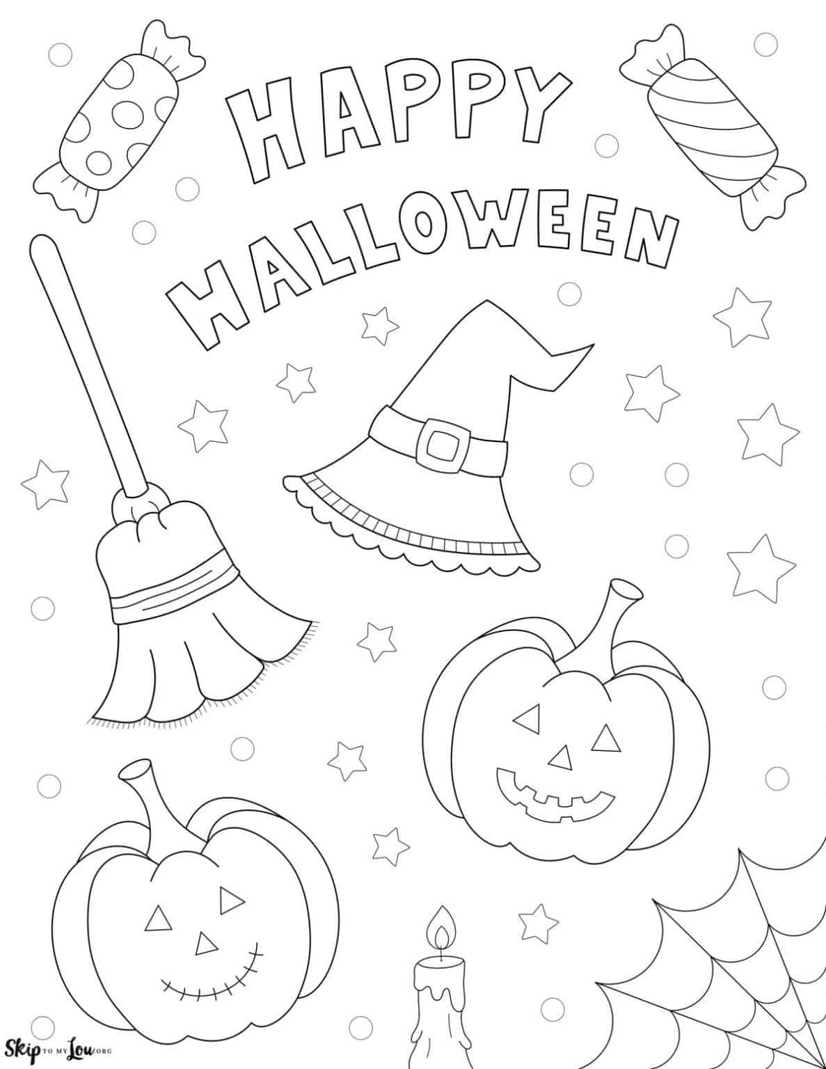 34 Super Cute and Spooky Halloween Coloring Pages for Kids 4