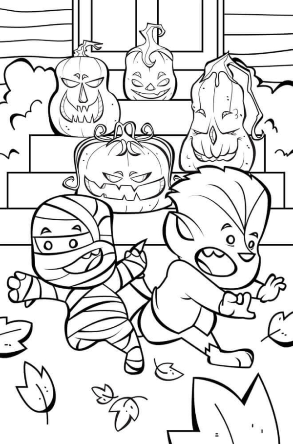 34 Super Cute and Spooky Halloween Coloring Pages for Kids 6