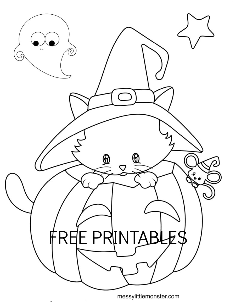 34 Super Cute and Spooky Halloween Coloring Pages for Kids 8