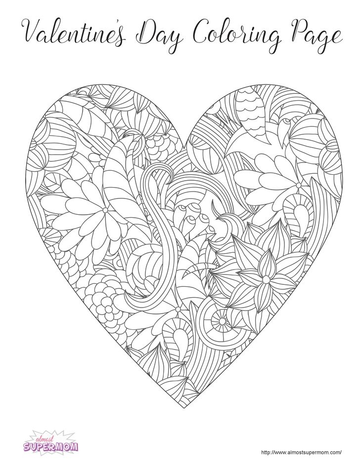 34 Vibrant Valentineâ€™s Day Coloring Pages Printable 16