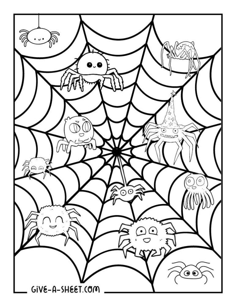 35 Exciting Halloween Spider Coloring Pages Printable 12