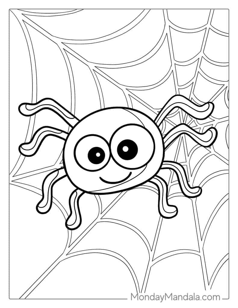 35 Exciting Halloween Spider Coloring Pages Printable 27