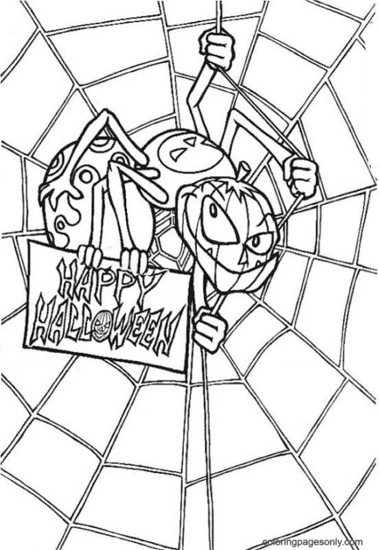 35 Exciting Halloween Spider Coloring Pages Printable 8