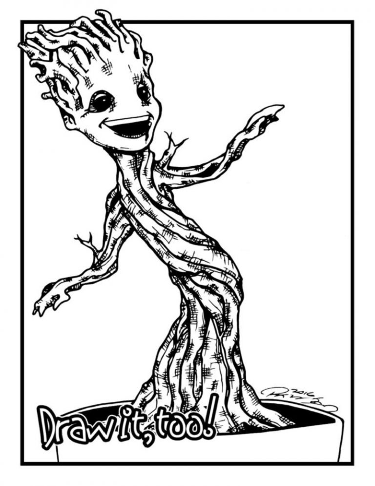 37 Adorable Groot Coloring Pages Printable 11