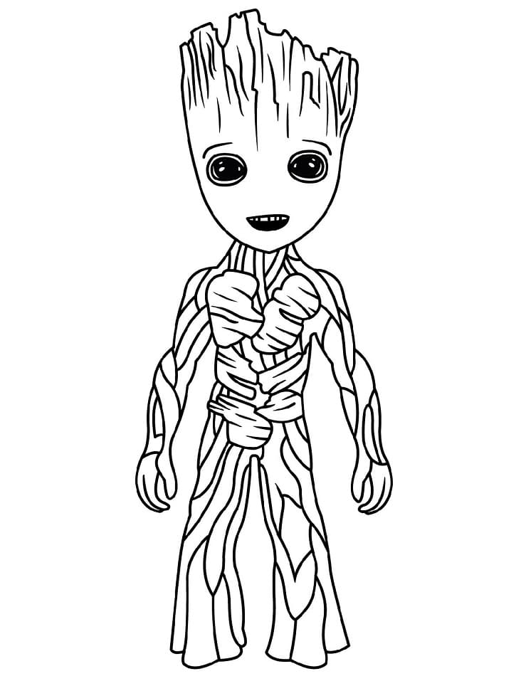 37 Adorable Groot Coloring Pages Printable 7