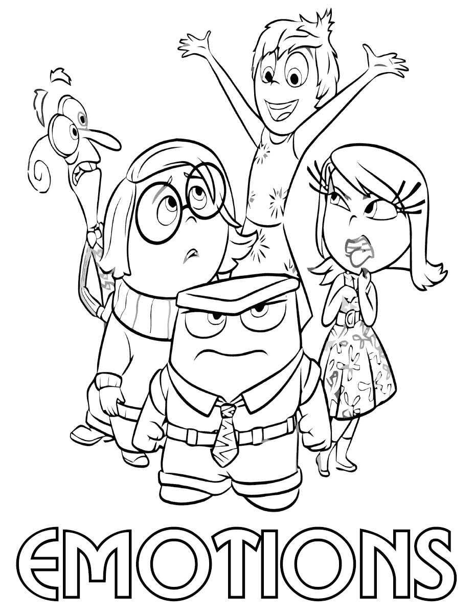 161+ Lovely Inside Out Feelings Coloring Pages Printable