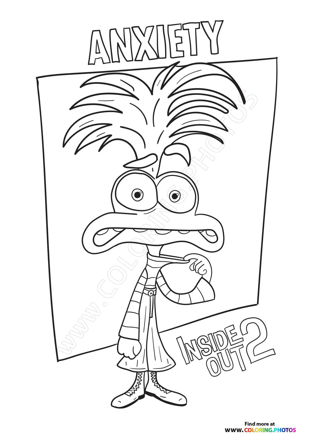 30+ Charming Inside Out 2 Anxiety Coloring Pages Printable