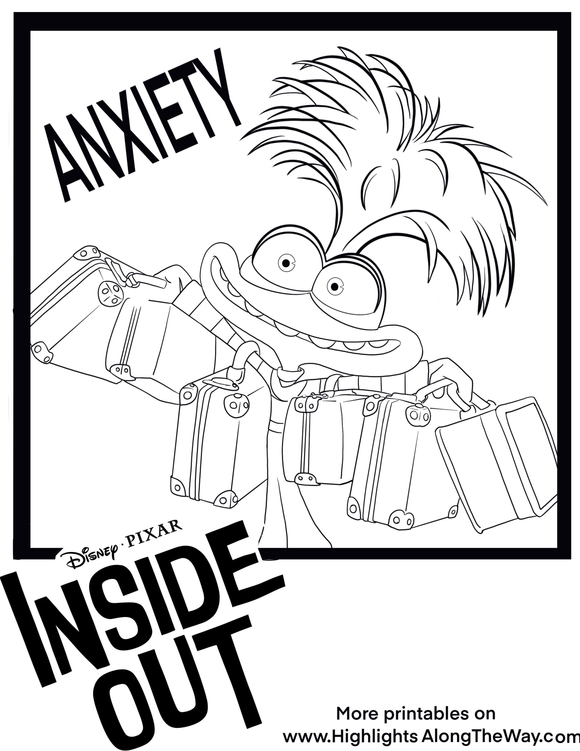 175+ Fun Inside Out 2 Anxiety Coloring Pages Printable