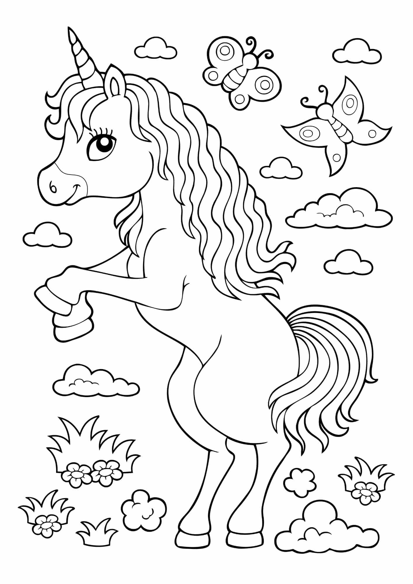 12+ Free Unicorn Coloring Pages for Kids Printable