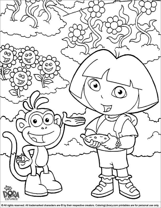 185+ Creative Dora Summer Coloring Pages Printable