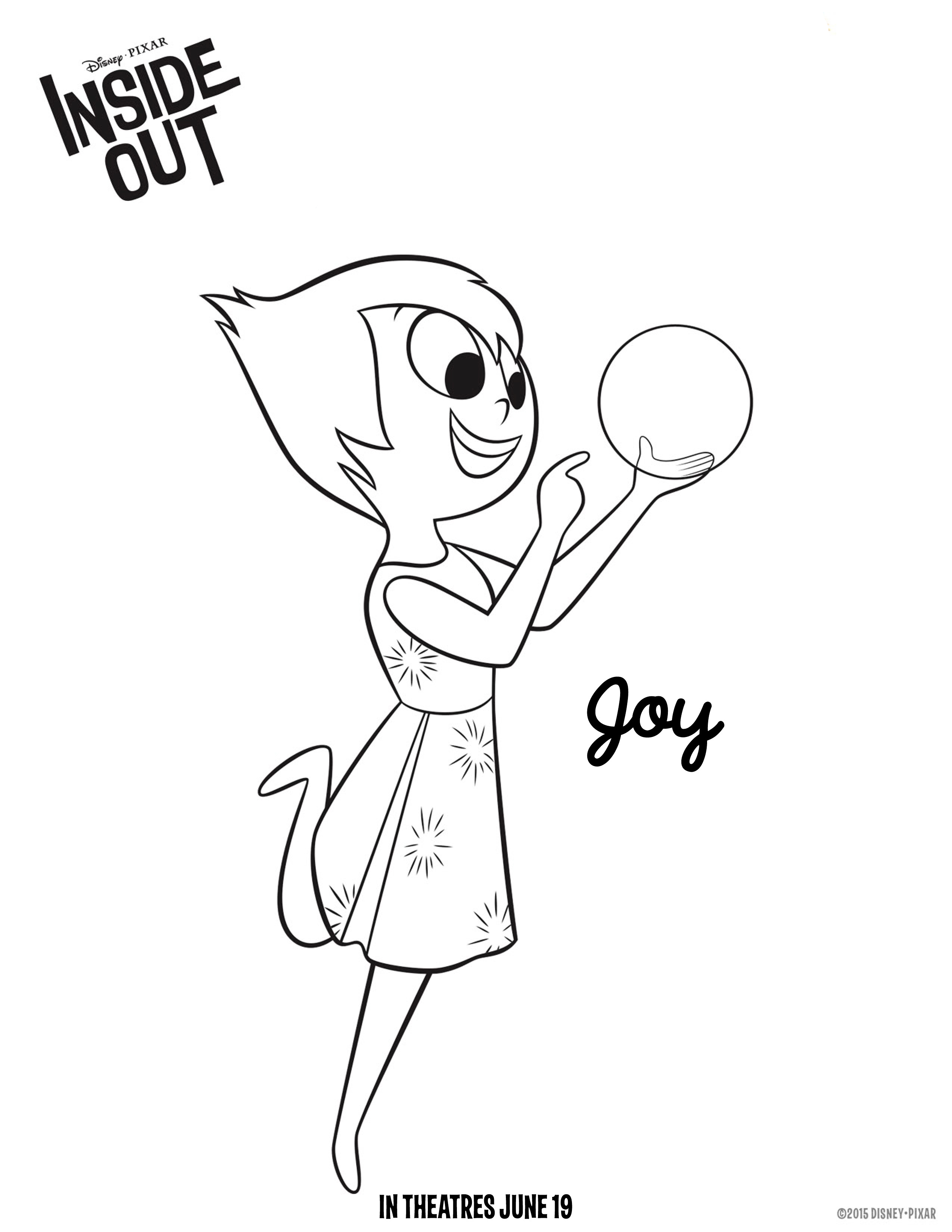 2+ Adorable Joy Inside Out Coloring Pages Printable