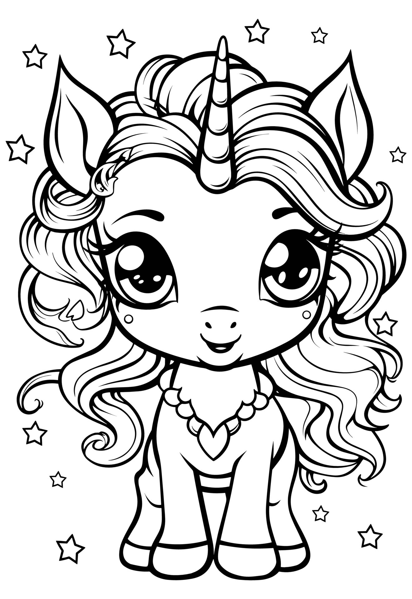 2+ Creative Unicorn Coloring Pages for Kids Printable