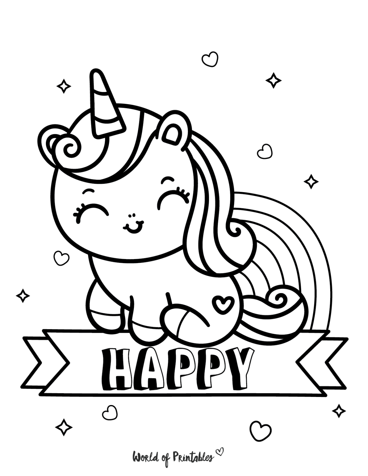 3+ Whimsical Unicorn Coloring Pages for Kids Printable