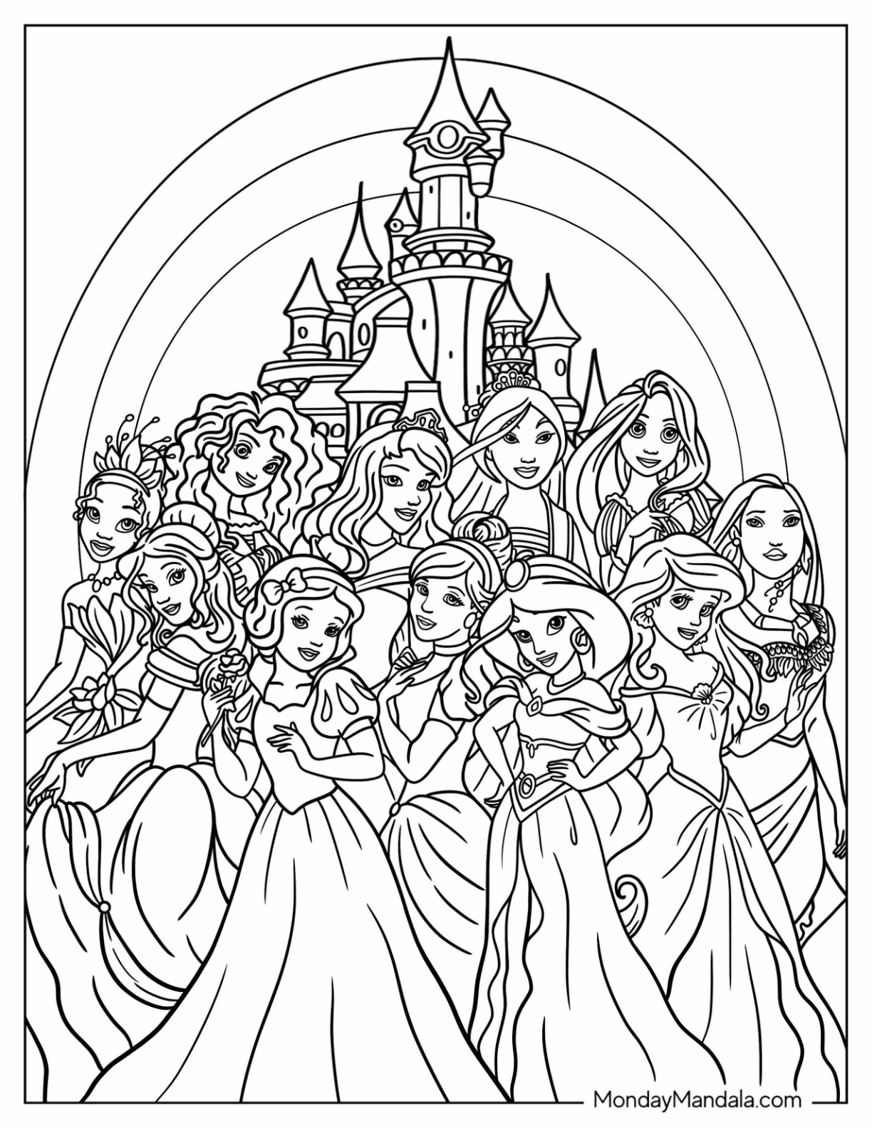 38+ Lovely Princess Red Coloring Pages Printable