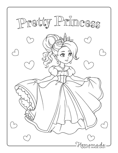 lovely princess red coloring pages printable jpg