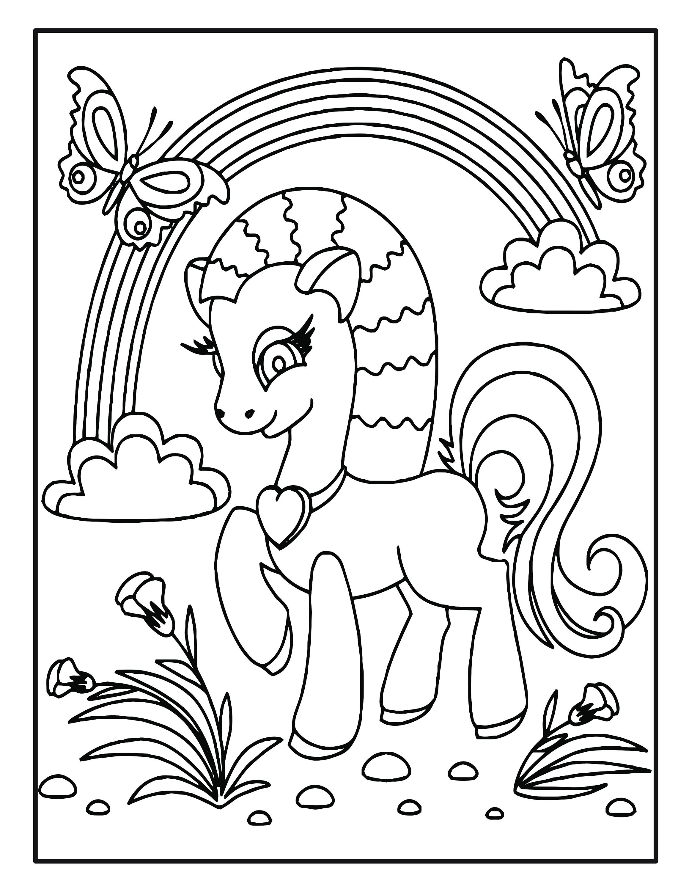 58+ Whimsical Unicorn Coloring Pages for Kids Printable