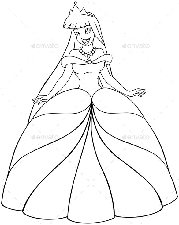 creative princess red coloring pages printable jpg