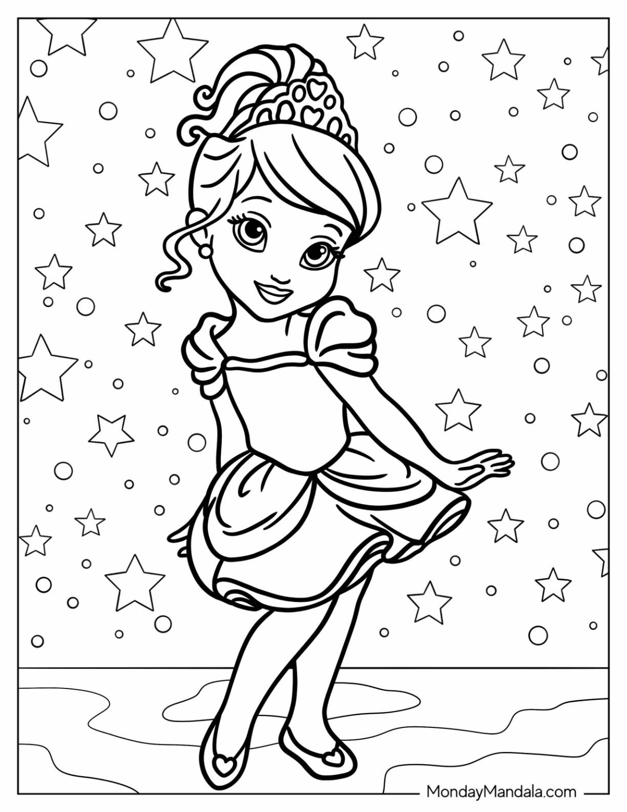 70+ Simple Princess Red Coloring Pages Printable