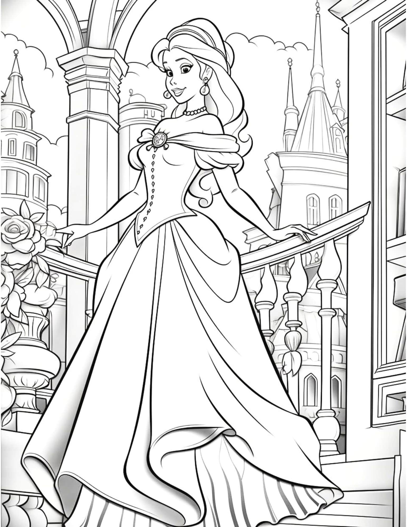 realistic princess red coloring pages printable jpg