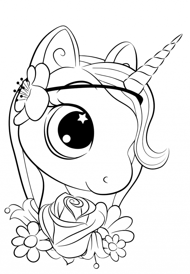 76+ Easy Unicorn Coloring Pages for Kids Printable