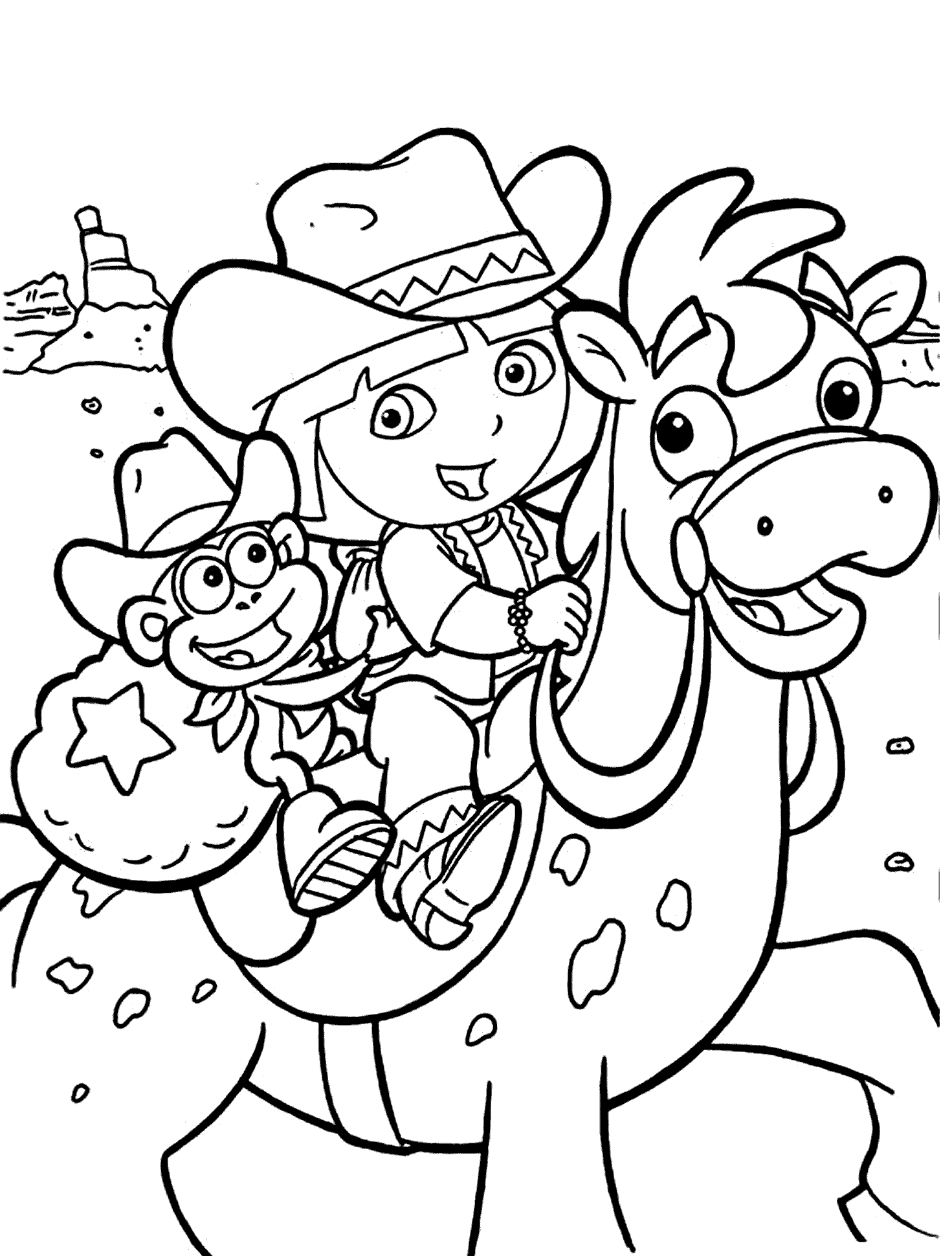 84+ Brightening Dora Summer Coloring Pages Printable