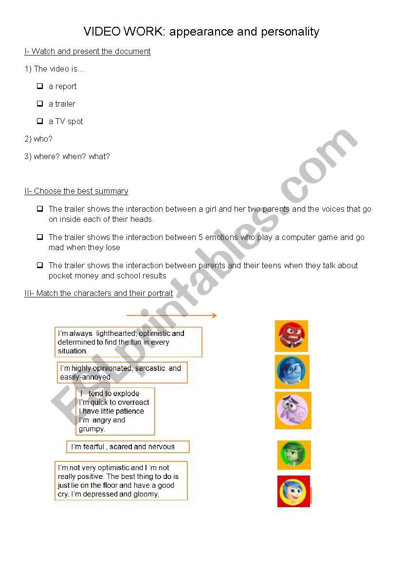 38+ Colorful Inside Out Activity Sheets for Educational