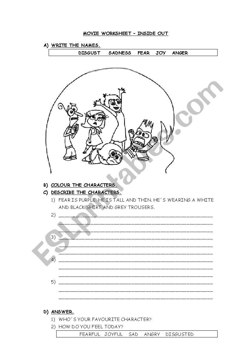 40+ Entertaining Inside Out Activity Sheets to Print