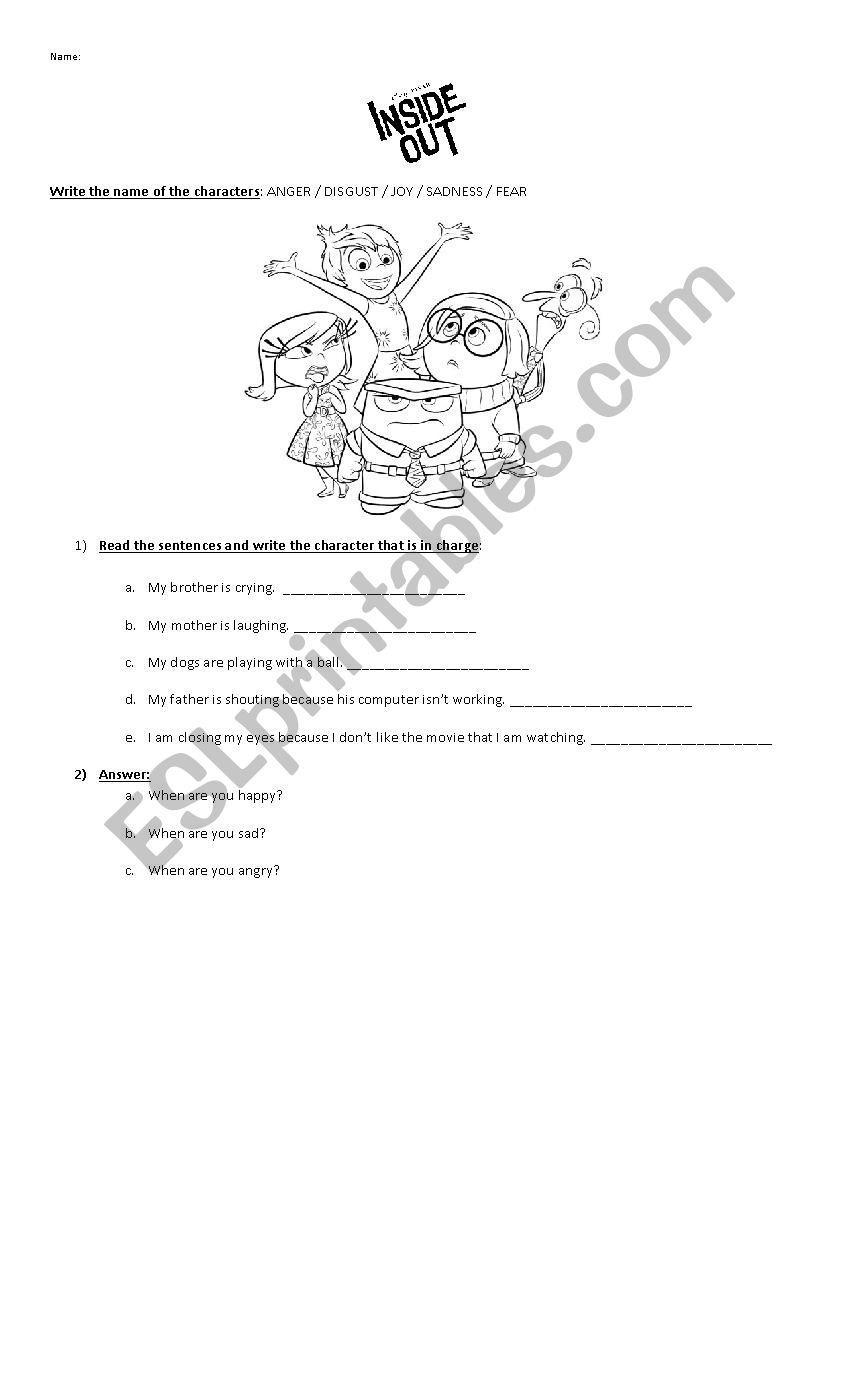 34+ Free Inside Out Activity Sheets for Kids