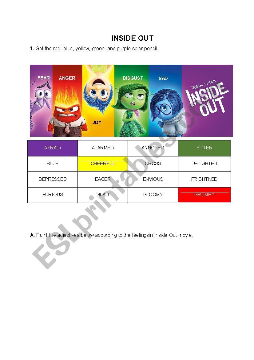 49+ New Inside Out Activity Sheets with Simple Outline