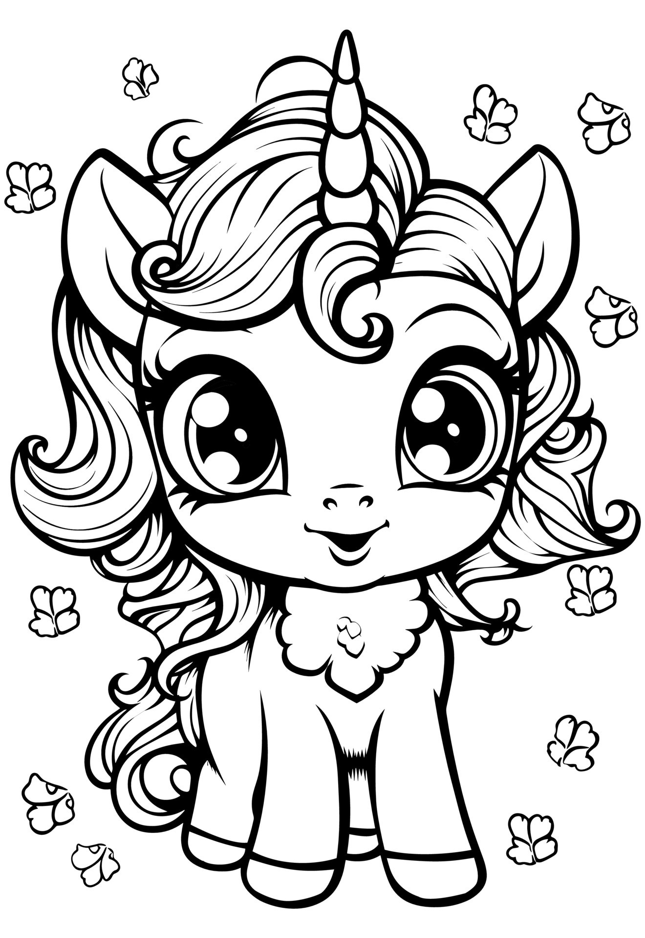 unique unicorn coloring pages for kids printable jpg