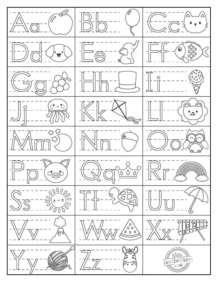 35+ Detailed Alphabet Book Coloring Pages Printable Sheets