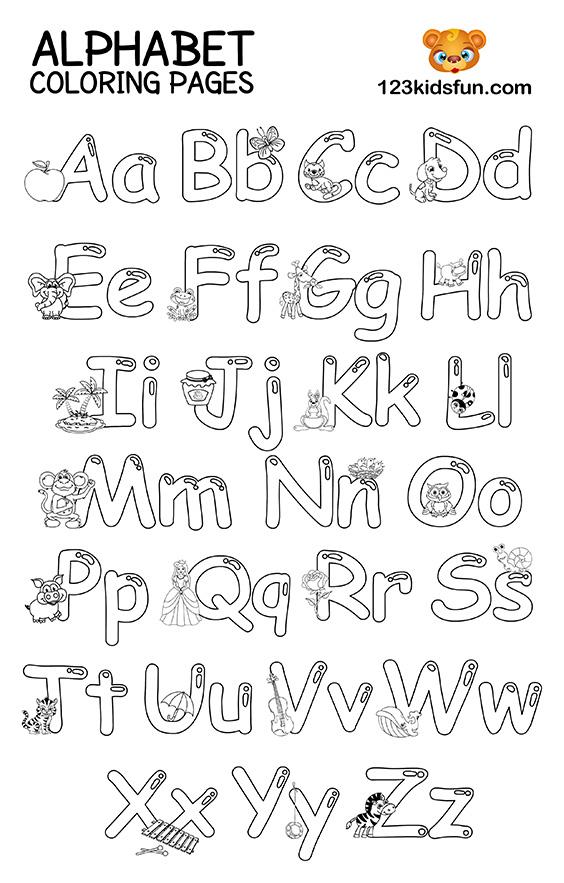 46+ Aesthetic Alphabet Book Coloring Pages with Simple Outline