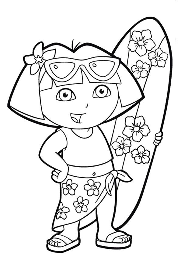 103+ Spectacular Dora Summer Coloring Pages Printable