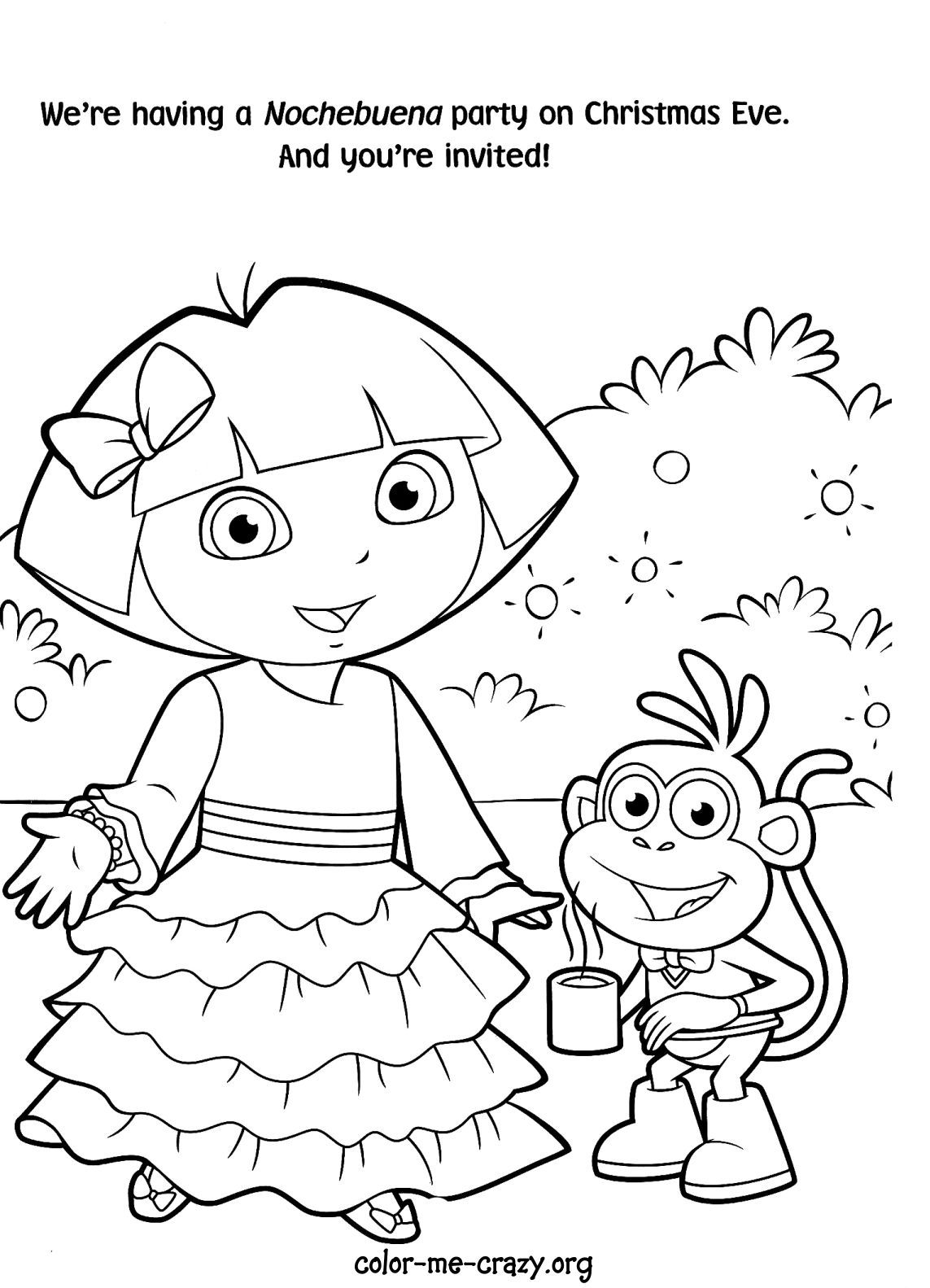 90+ Adorable Dora Summer Coloring Pages Printable