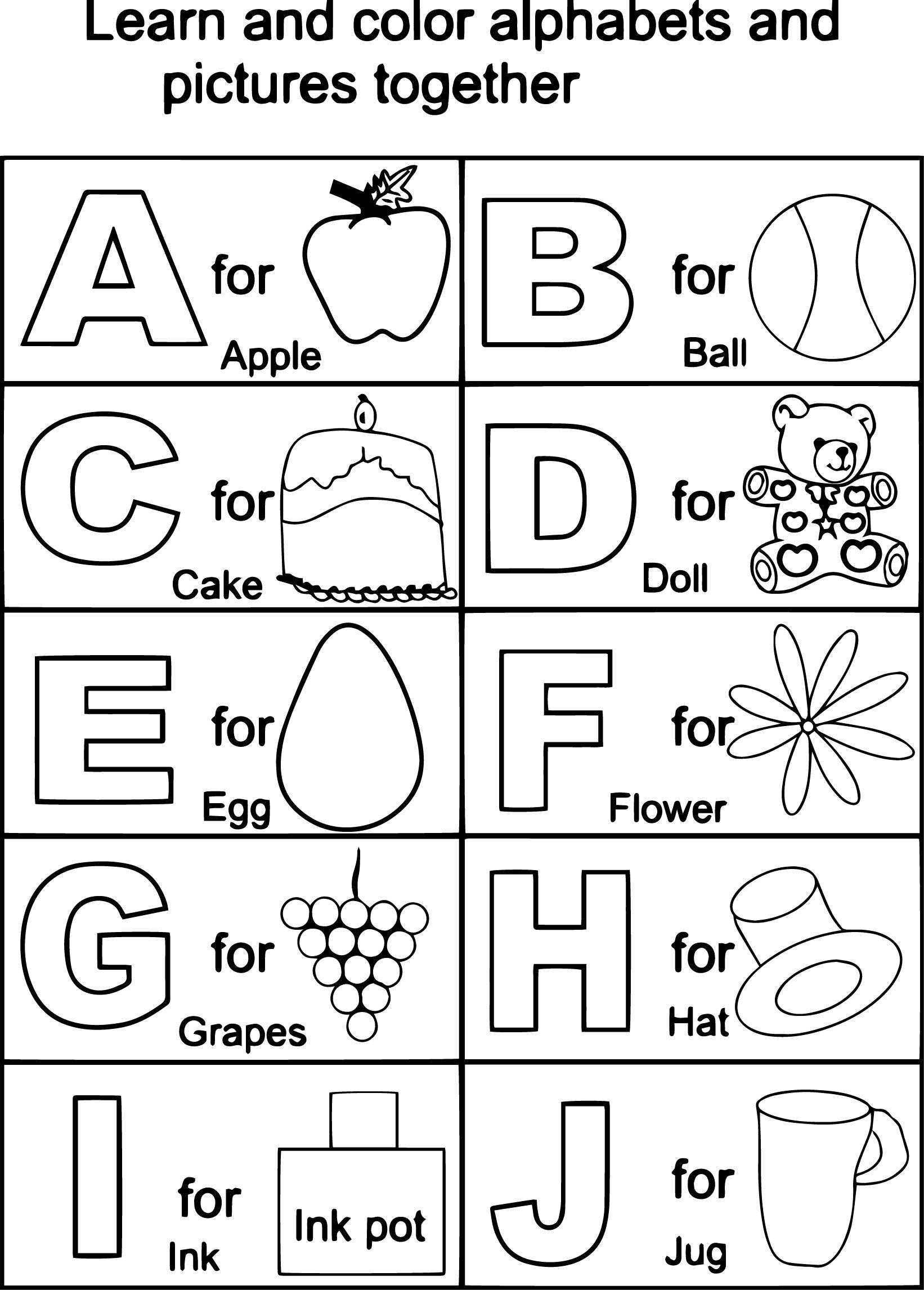 30+ Simple Alphabet Book Coloring Pages for Kids and Adult