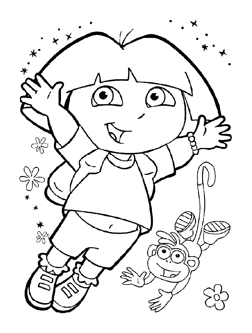 99+ Inspiring Dora Summer Coloring Pages Printable